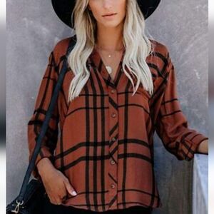 *NWT* ZC&GF Button Up Long Sleeve Blouse Shirt